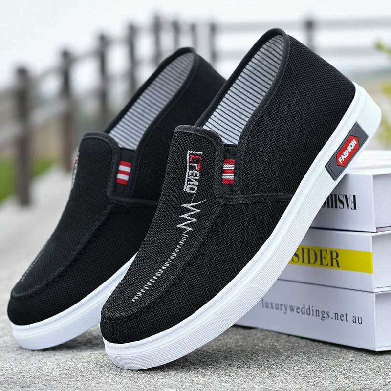 Men's Autumn Non-Slip Canvas Shoes Slip-On Old Beijing Cloth Shoes Casual Work Shoes