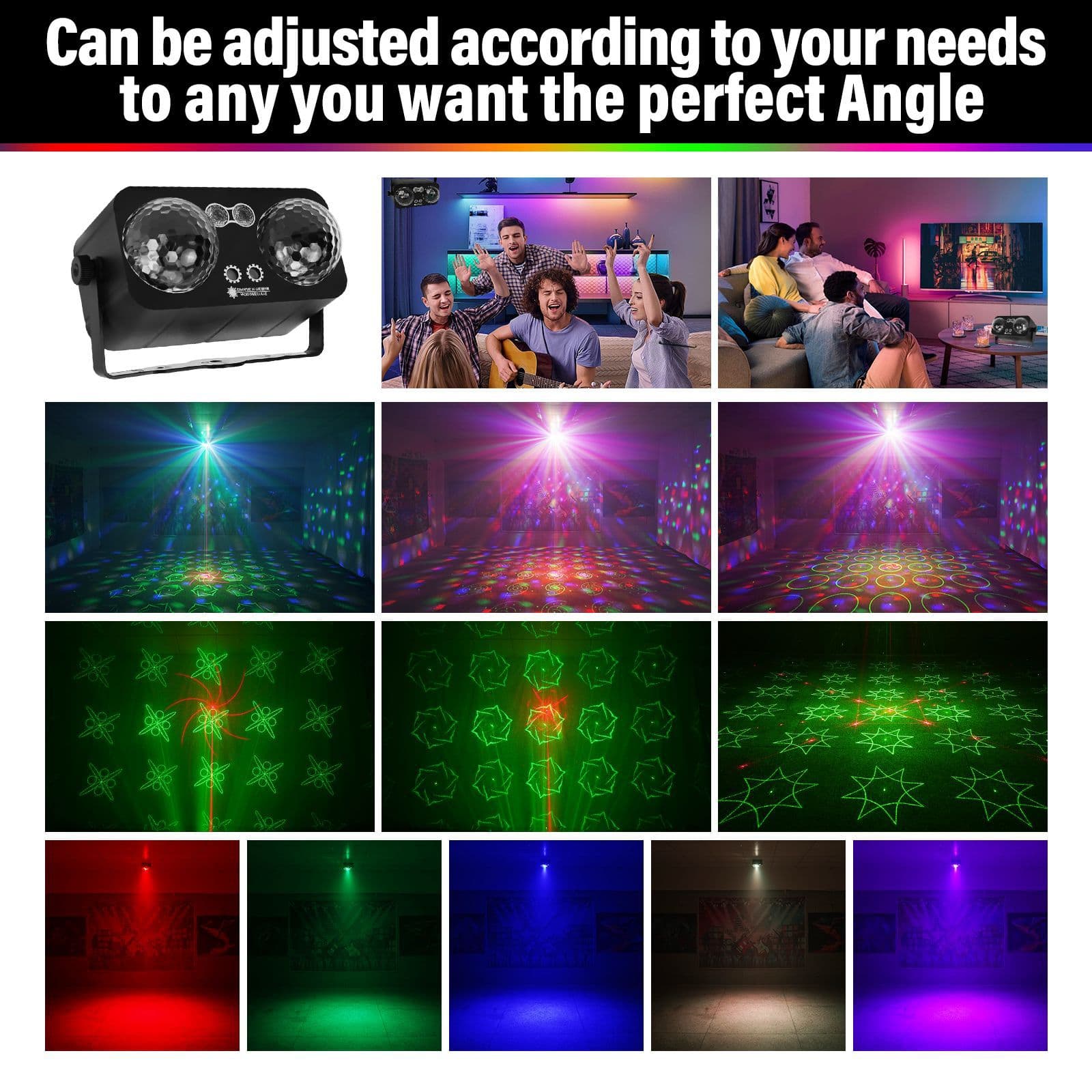 12W RGB Sound Activated Stage Light, LED Party Lighting