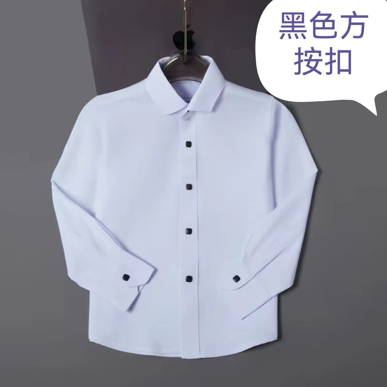 Foreign trade spot children's appliqué embroidered white shirts, school uniform white shirts, sizes 29-32, color-blocked and won't fade.