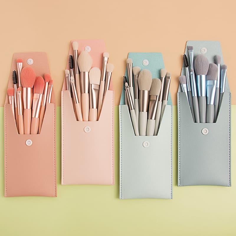 Cross-border Small 8-Piece Makeup Brush Set Concealer Foundation Eyeshadow Blush Cosmetic Tools Portable Makeup Brushes
