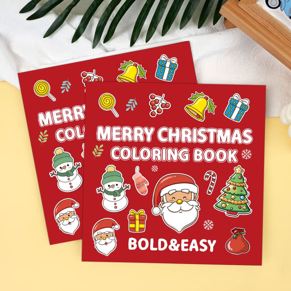 Cross-border Merry Christmas Coloring Book 40 Pages Cartoon Doodles for Ages 4+ Children's Coloring Book