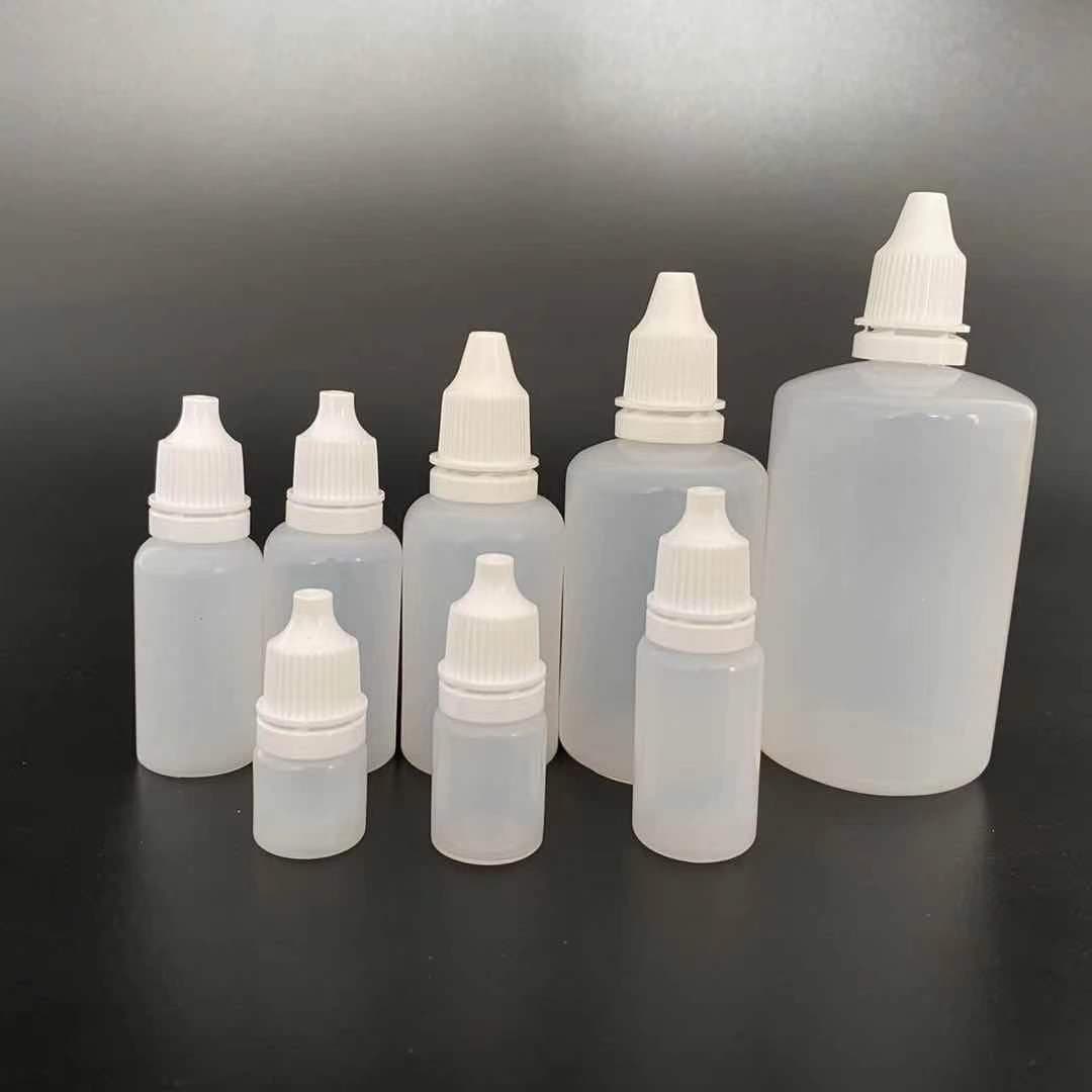 Liquid refill pigment bottles 3, 5, 10, 15, 20, 30, 50, 100ml plastic eye drop bottles, ophthalmic solution containers
