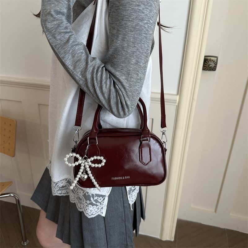 Wholesale Fashion Simple Handbag Small Square Bag 2026 New Pearl Bow Shoulder Bag Trendy Versatile Tote