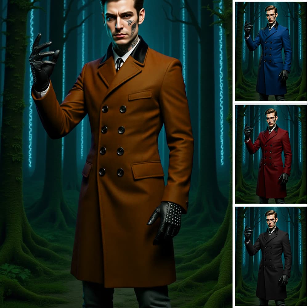 European/American Plus Size 2025 Autumn/Winter Lined Best-Selling Wool Overcoat Men's Amazon Thick Wool Trench Double-Breasted