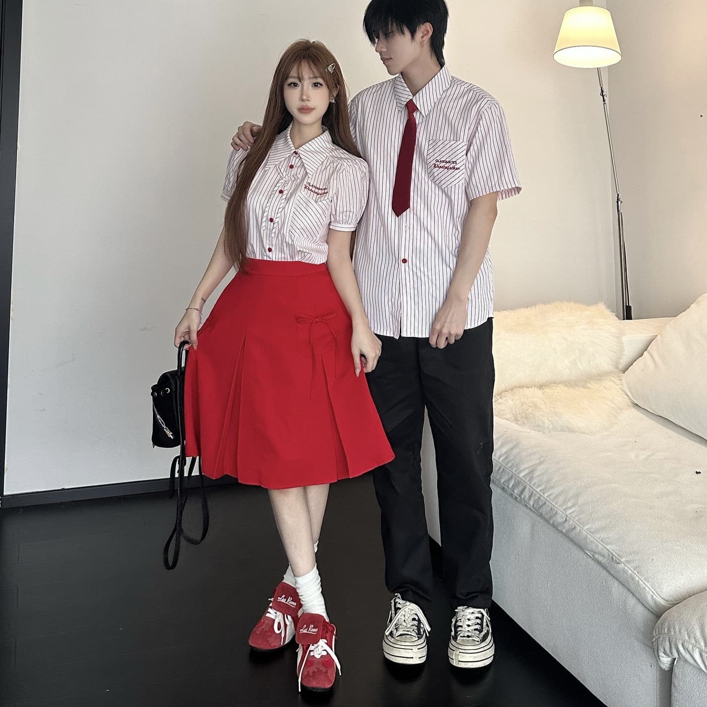 College-Style Couple Outfits, New Summer Collection, Versatile for Middle and High School Recitation Competitions, Graduation Students, High-End Class Uniform Sets
