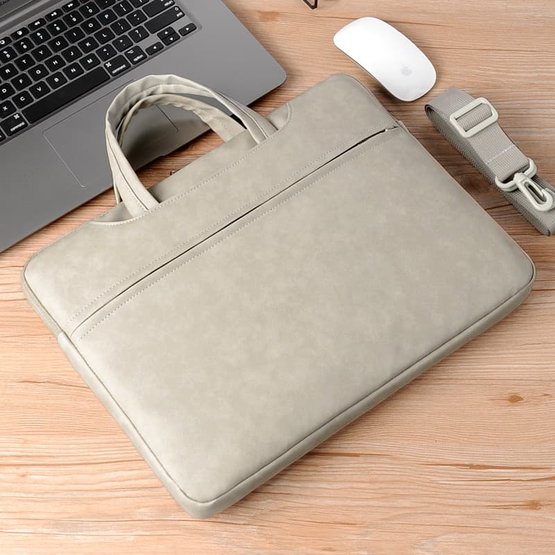 Lightweight PU Leather Shoulder Bag for Women Waterproof Anti-wear Shockproof Computer Bag Tablet Case Notebook Inner Bag