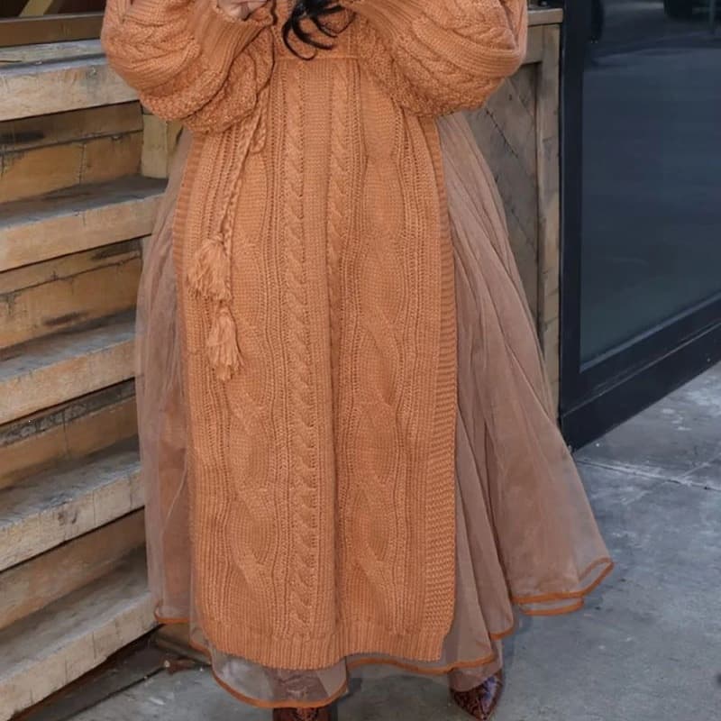 Spring and summer new European and American loose large size mesh skirt women's dress does not include sweater
