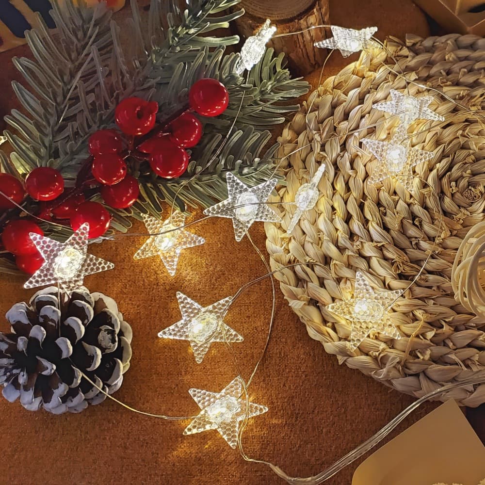 Star Lamp Copper Wire Lamp Remote Control Solar Colorful LED Light String Bedroom Room Gift Box Decoration Cross-Border Hot Style