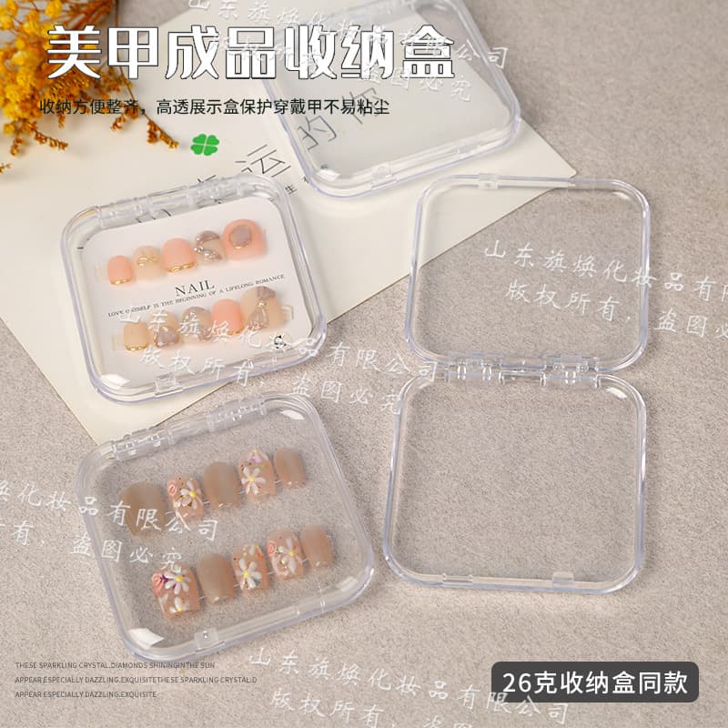 New Transparent Nail Art Box False Nail Storage Case Packaging Box Wearable Nail Box Handmade Nail Display Box Wholesale