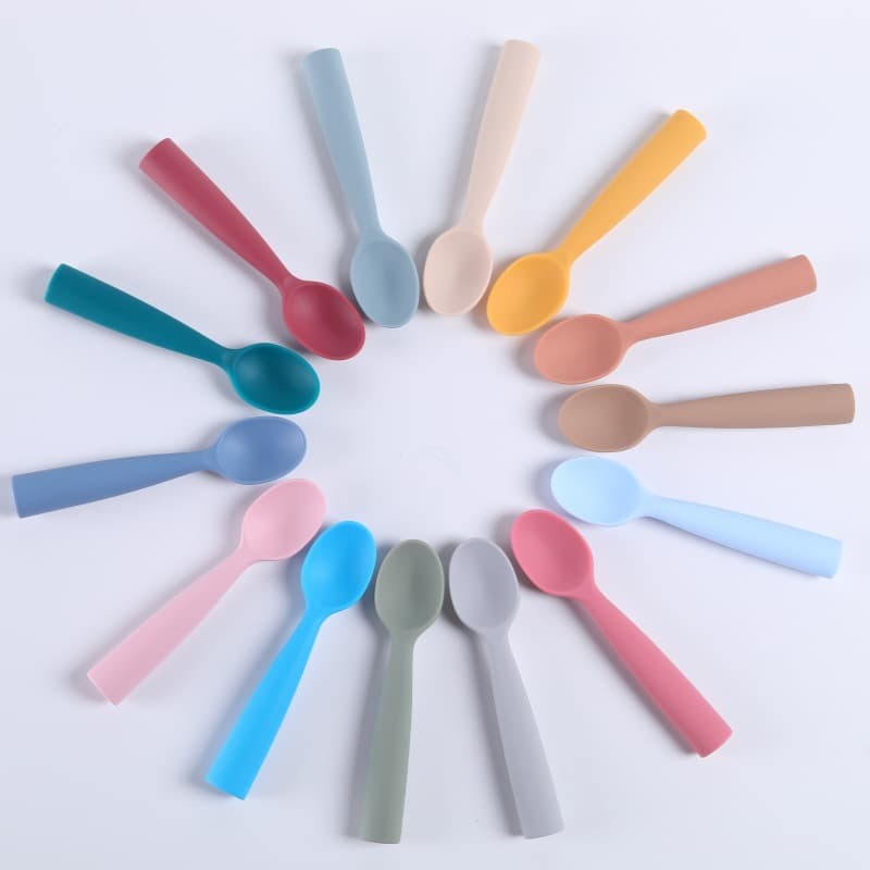 Silicone spoon for newborn baby, baby food supplement spoon bowl, feeding milk and water baby rice cereal bowl, special silicone soft spoon