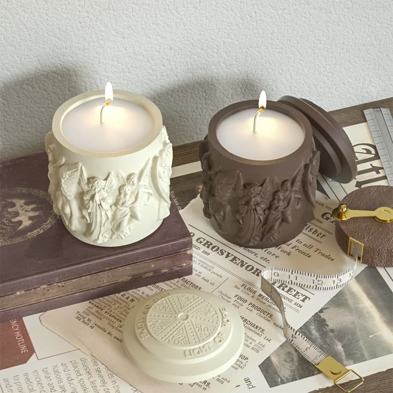 DIY Resin Angel Statue Storage Jar Silicone Mold, Plaster Relief Figure Candle Cup Resin Mold, Nordic Style