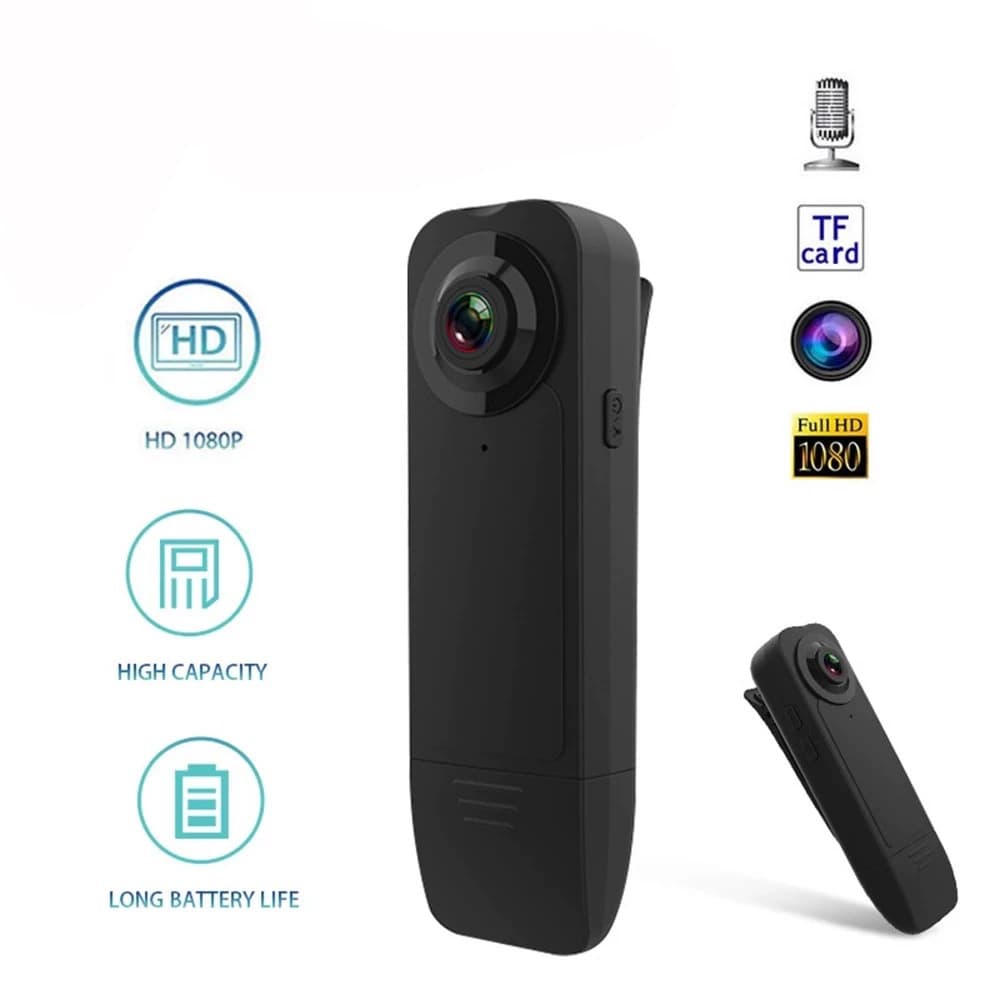 High Definition Portable Outdoor Recording Camera Wide Angle Night Vision Direct Recording Camera ABS Body Supports TF Card