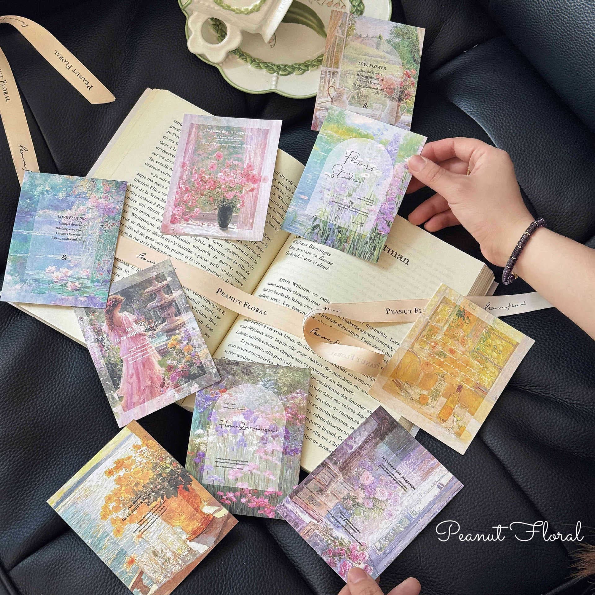 Oil Painting Flower Sea Flower Art Card Flower Bouquet Blessing Card Decorative Floral Greeting Card Valentine's Day New Style