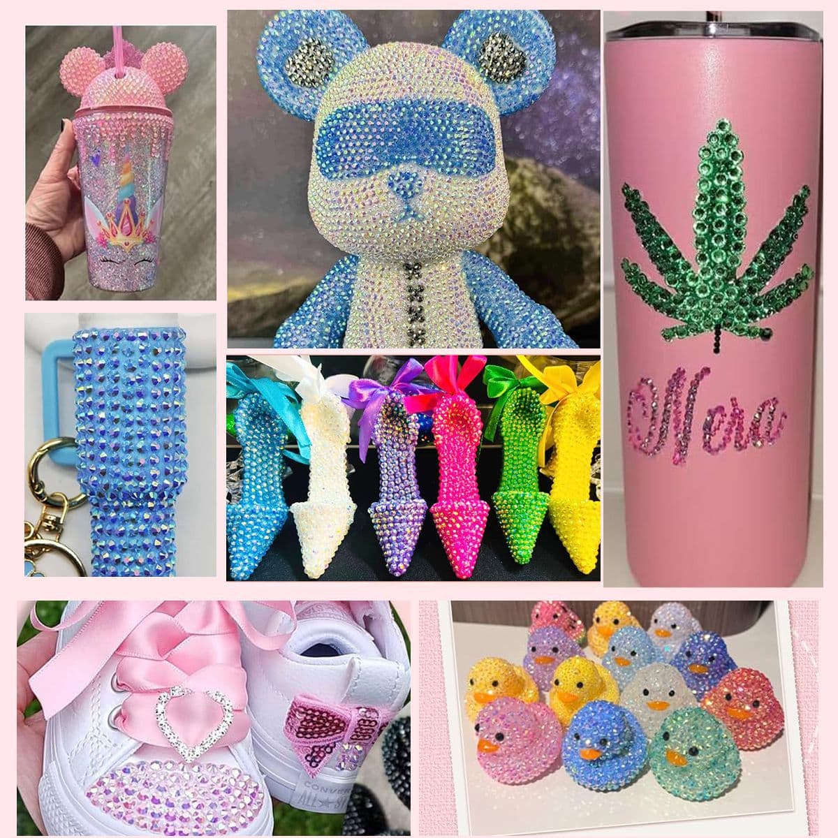 Best-selling Cross-border Labeling Dropshipping 24/28/40/48/60 Color Nail Diamond Set Large Capacity Resin Rhinestones AB