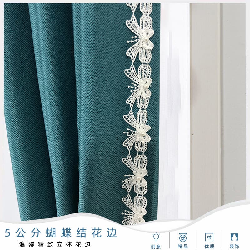 5CM curtain lace new 3D bow embroidery lace water-soluble edge French romantic home textile decoration accessories
