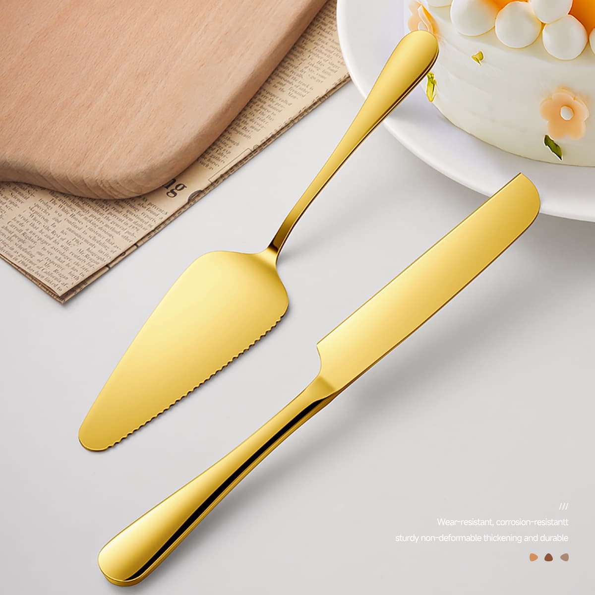 Cross-border Stainless Steel Cake Knife Spatula Set Kitchen Pizza Cutter Creative Baking Home Cream Spatula Gift Box Set