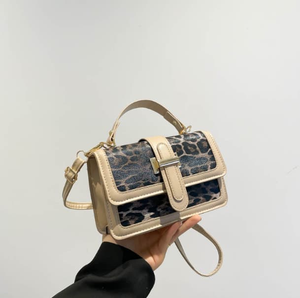 Vintage Leopard Print 2024 Spring/Summer New Fashion Single Shoulder Crossbody Commute Handheld Small Square Bag for Women