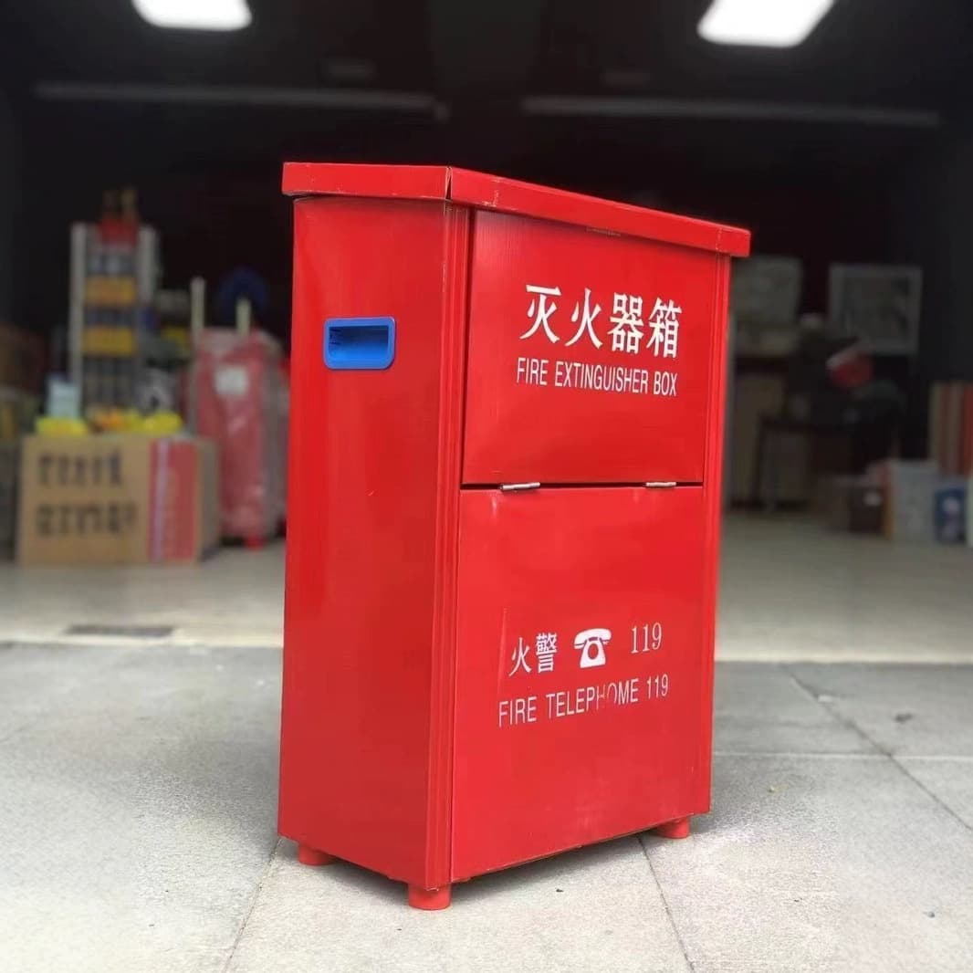[Factory Direct] Floor-mounted fire extinguisher box fire equipment 4×2 thickened material flip-top fire extinguisher box steel