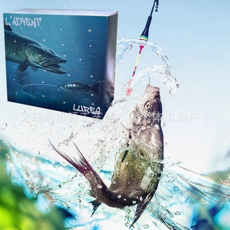 Cross-border New Double Hook L'ADVENT'LURES Fishing Hook Blind Box Christmas New Year Gift Box Fishing Tackle Countdown