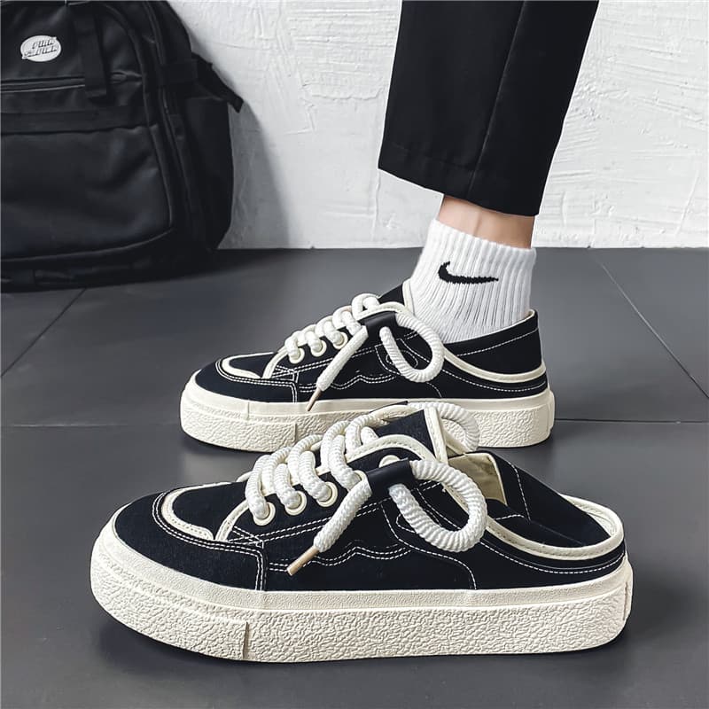 FB01 Summer New Breathable Couple Shoes Men's Canvas Shoes Heel Two-Way Wear Women's Lazy Shoes Soft Sole Comfort Shoes
