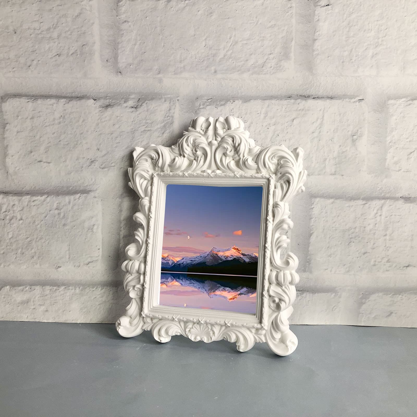 X1780 Flower Photo Frame Decorative Cement Plaster Mold DIY Silicone Mold