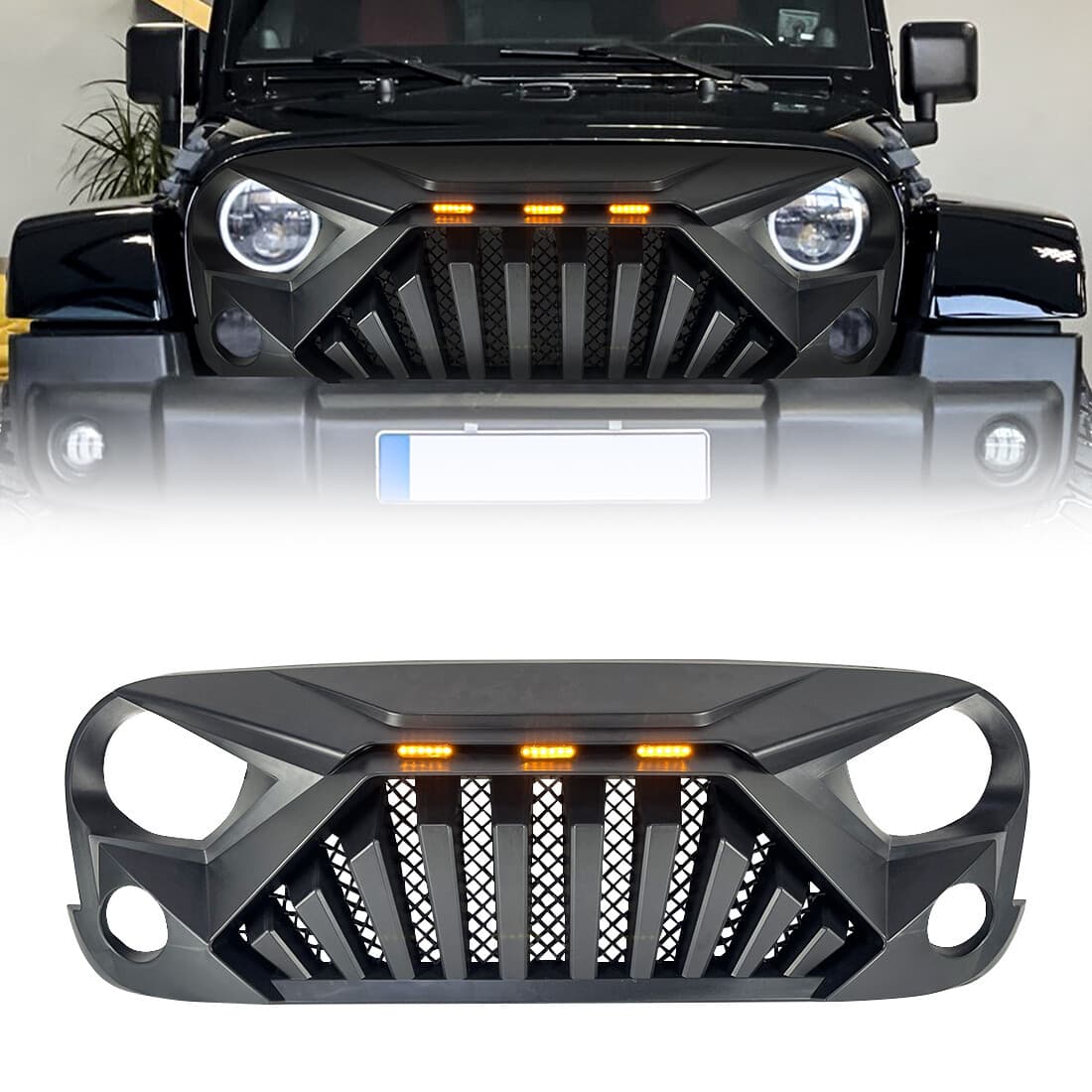 Factory wholesale aftermarket grille for 2007-2018 Jeep Wrangler JK Goliath style