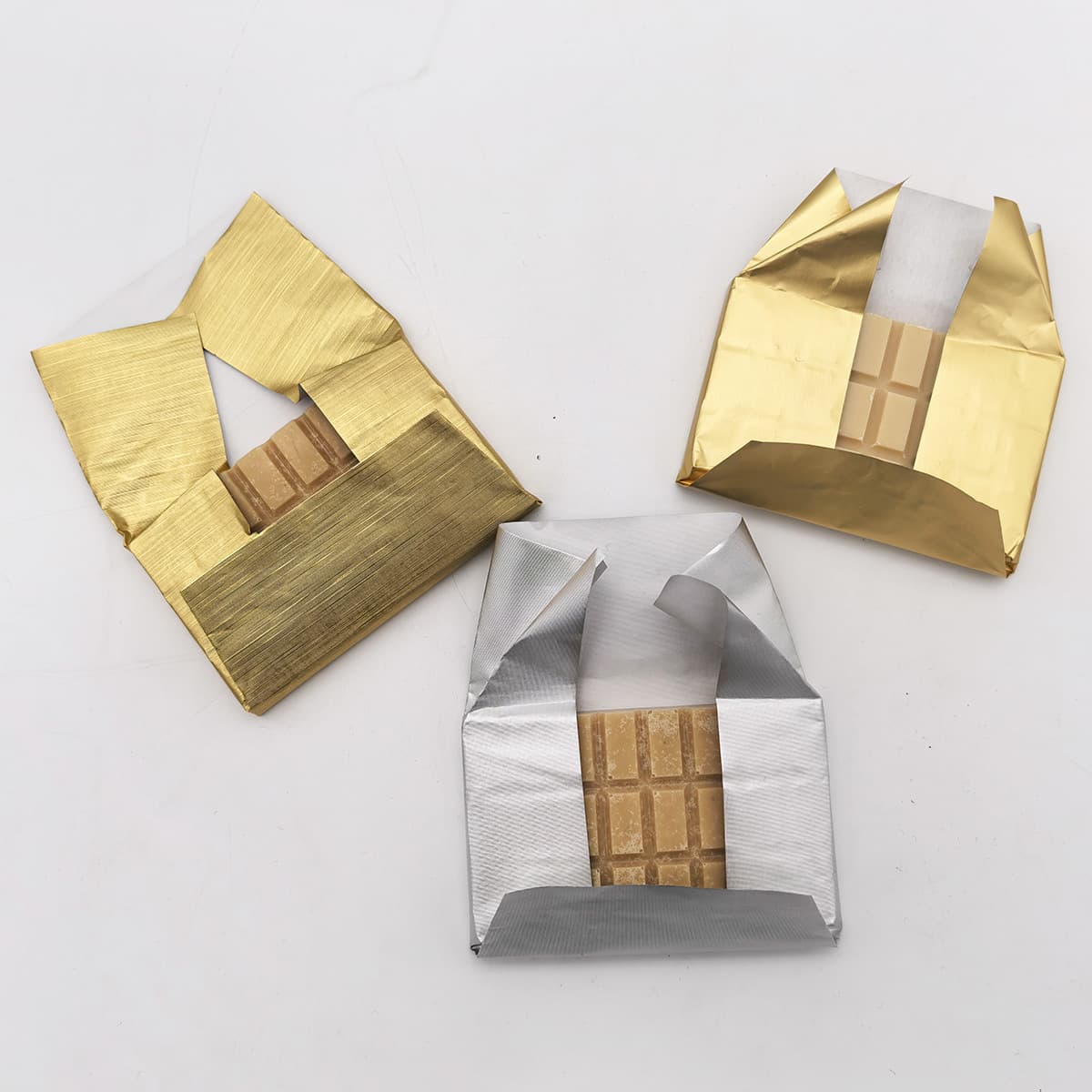 500 sheets of chocolate packaging aluminum foil, glossy composite aluminum foil packaging foil, 25x18cm