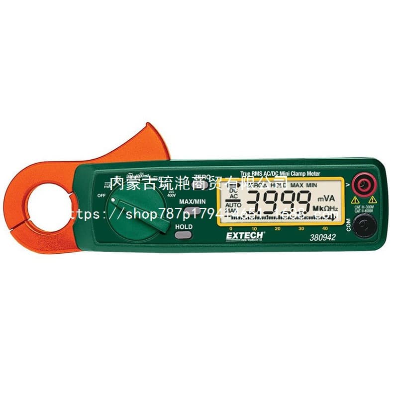 Extech 380942 Mini True RMS AC/DC Clamp Meter for Precision Low Current Measurement