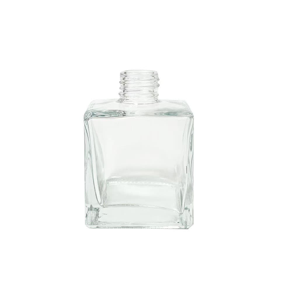 Export Stock Aroma Bottle 100ml Square Transparent Perfume Glass Diffuser Bottle Four-Sided Rattan Reed Aroma Bottle