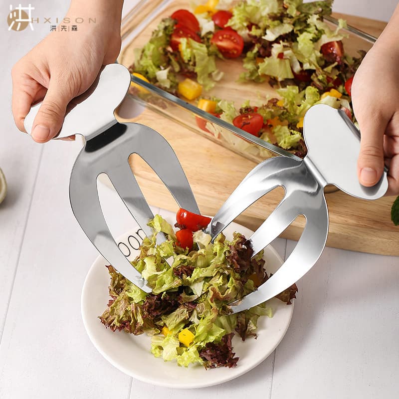 Cross-border Stainless Steel Fruit Salad Mixer, Salad Tool, Three-finger Creative Salad Fork Claw, Kitchen Gadget