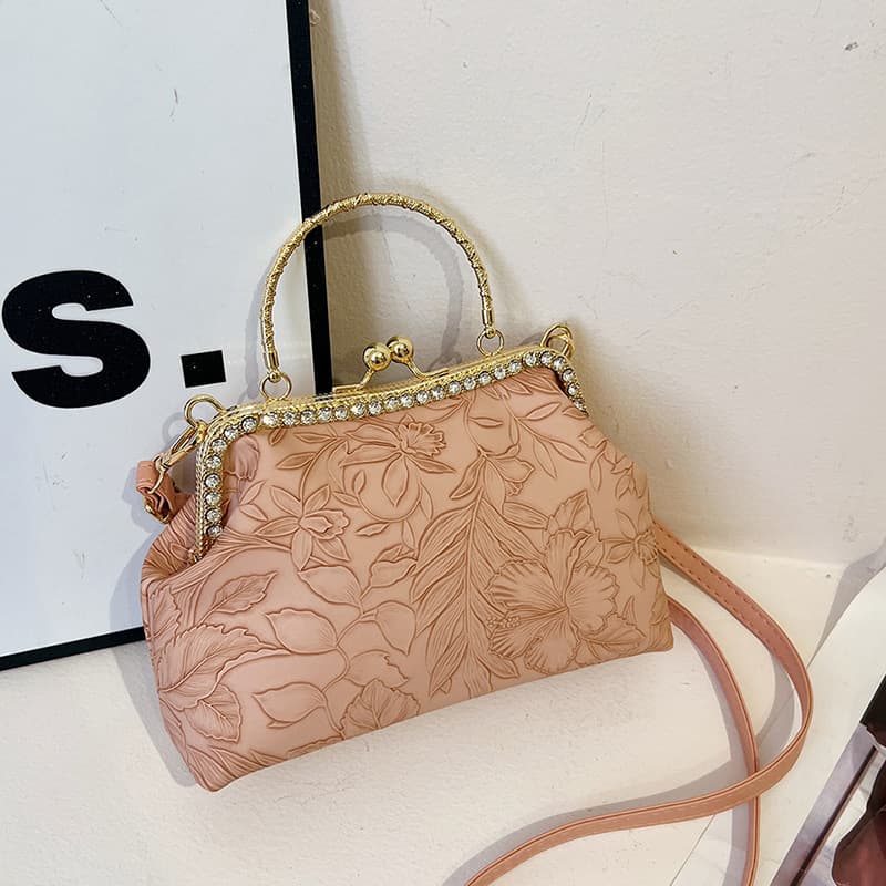 Cross-border Women's Bag 2026 Spring Summer Pattern Versatile New Chinese Style Handbag Textured Minimalist Crossbody Shoulder Bag