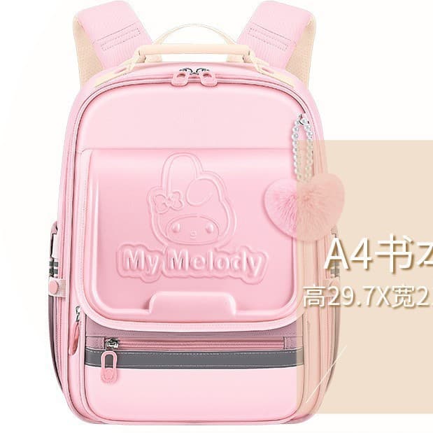 HelloKitty Backpack for Kindergarten and Elementary School Students Grades 1-6, Spine-Protecting and Load-Reducing Design