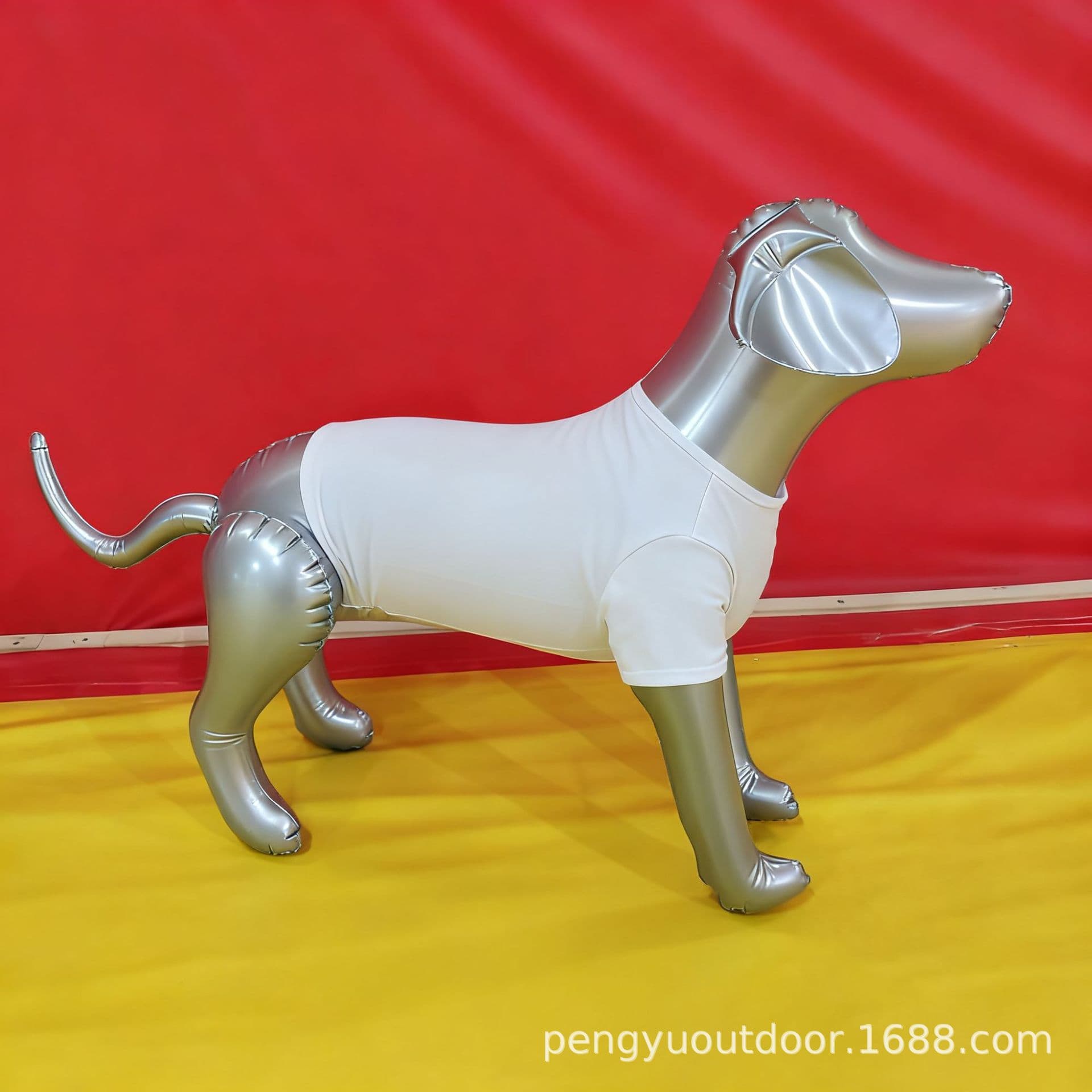 In Stock Fast Shipping Simulation Standing Large Silver Inflatable Dog Model Exhibition Window Display Attention Grabber