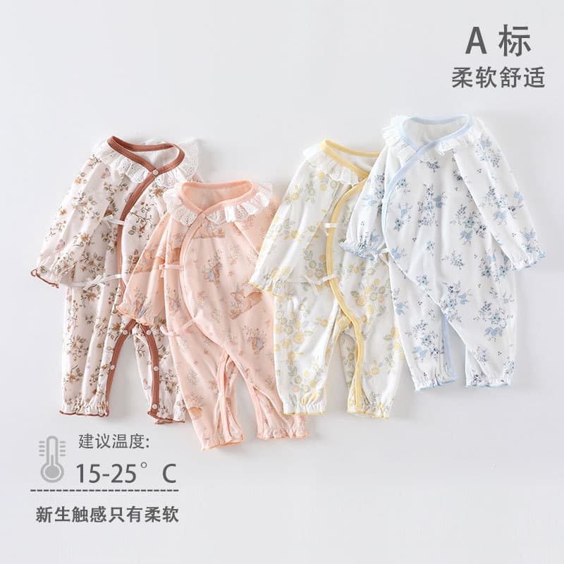 Baby Clothes Newborn Butterfly Suit, Infant Homewear Romper, Monk Wrap, Unisex Baby Four-Season Clothing