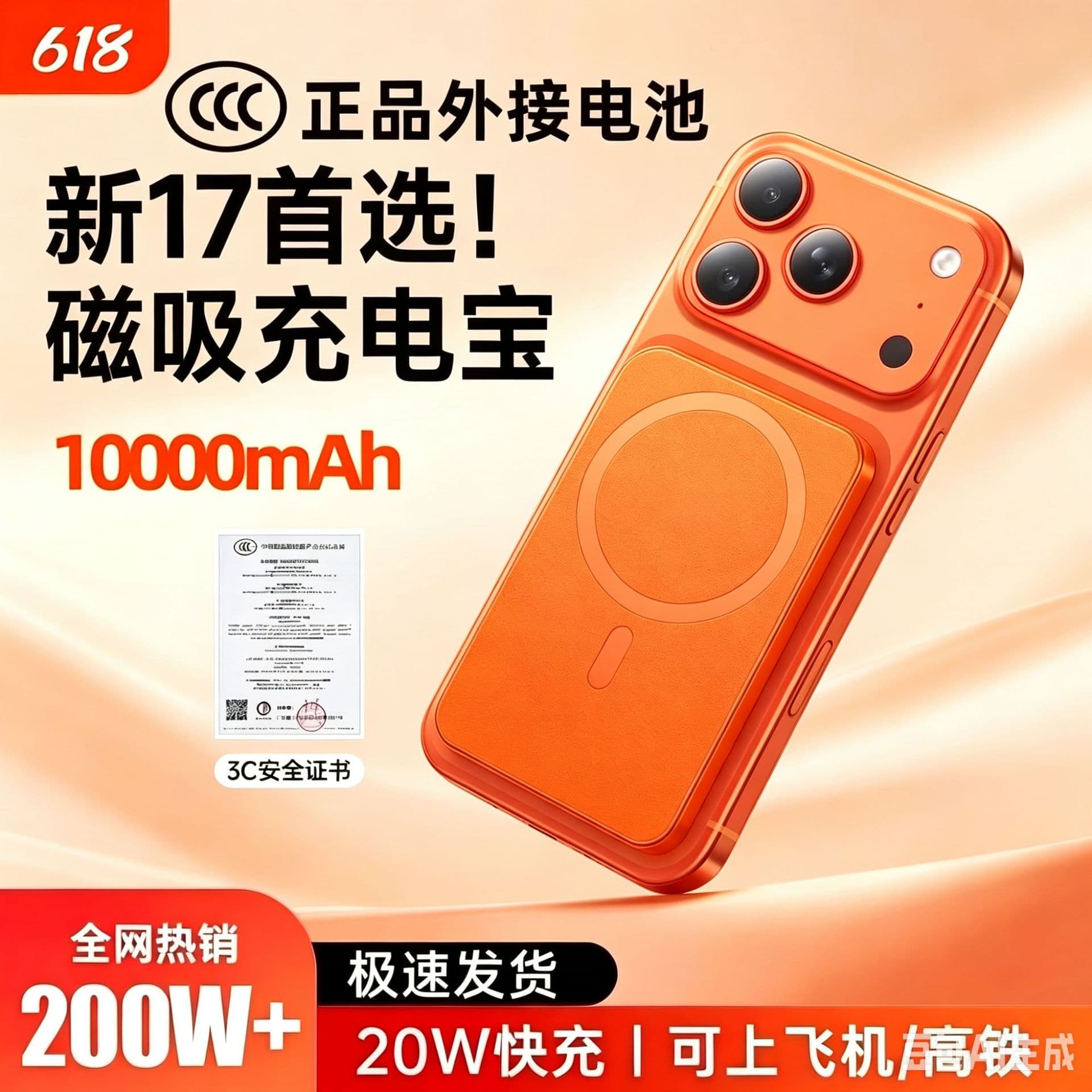 National Standard 3C Certified Magsafe Magnetic Wireless Power Bank 10000mAh Bidirectional Fast Charging Portable Charger Custom