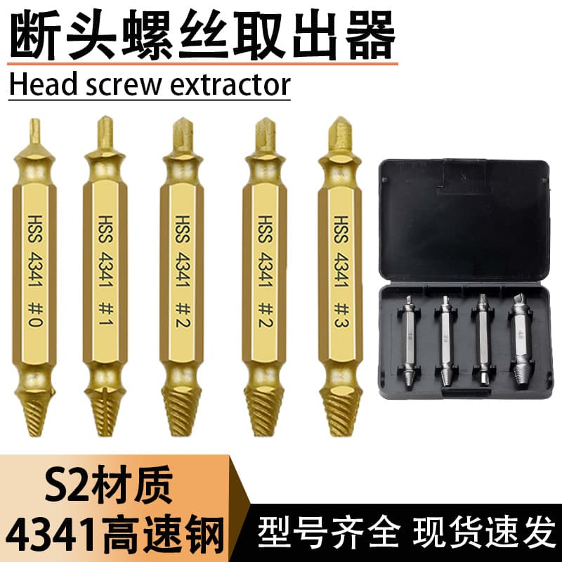Cross-Border High-Speed Steel Extractor Set, Double-Ended Screw Stripped Removal Tool, S2 Screwdriver Bits for Broken Screw Removal