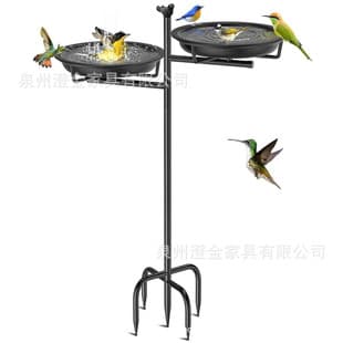 Metal Bird Bath Vintage Freestanding Bird Feeder Bowl Outdoor Garden Lawn Stable Easy Clean Bird Stand