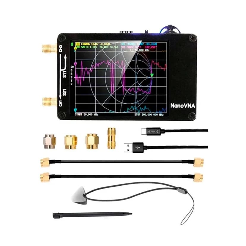 NanoVNA-H upgraded antenna vector network antenna analyzer, MF HF VHF UHF with SD card slot.