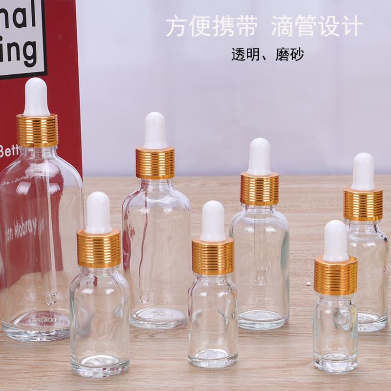 Wholesale Clear Essential Oil Glass Dropper Bottles 30ml 50ml Serum Empty Bottles Customizable Printing
