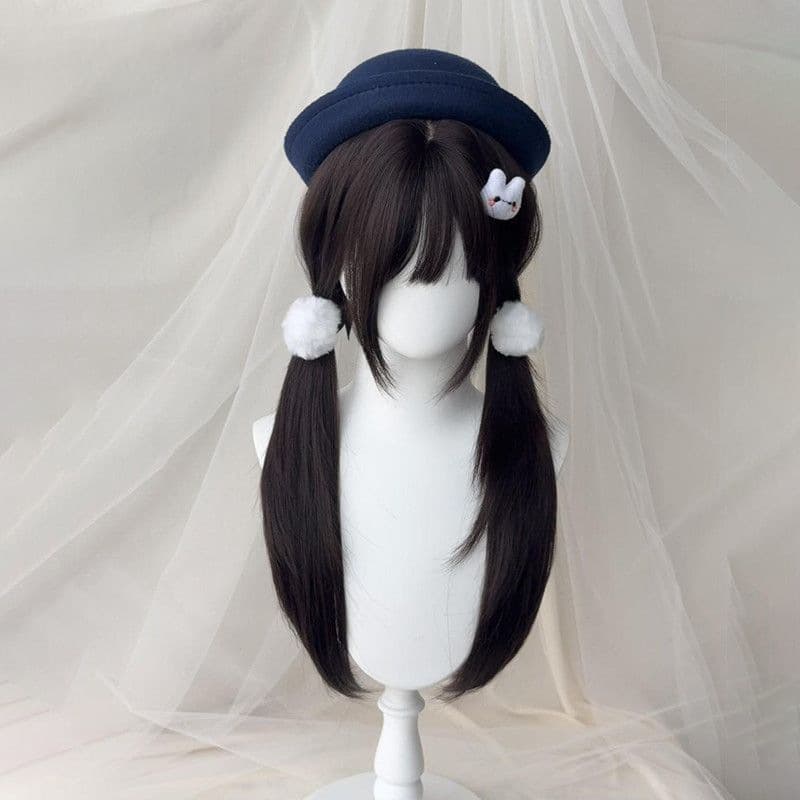 Japanese JK style long black straight Lolita style wig, natural wig, Xiangyu
