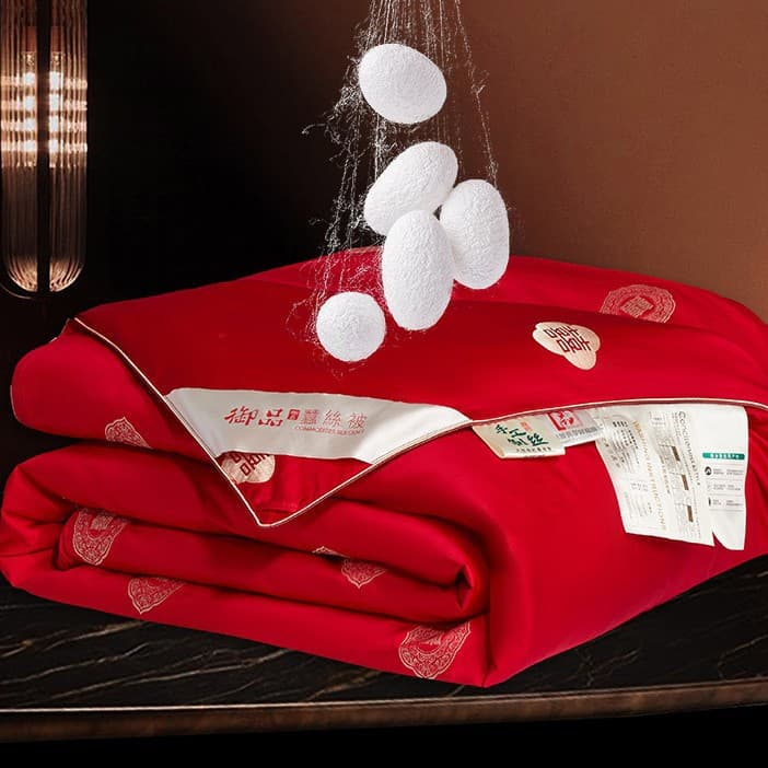 Wedding red quilt 100% pure cotton silk festive marriage dowry premium warm spring/autumn thick winter quilt