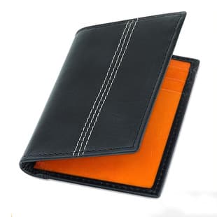Japanese Rakuten Large Capacity Leather Wallet Men's Solid Color Two-Fold Multi-Card Slot Short Wallet RFID Anti-Theft Card Holder
