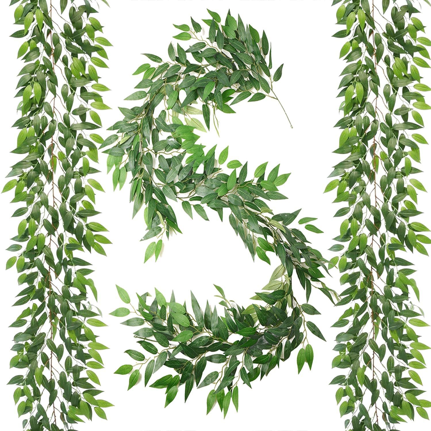 Simulated vine garland with green leaves, simulated hanging plants and green plant decoration, cross-border Amazon hot-selling decoration