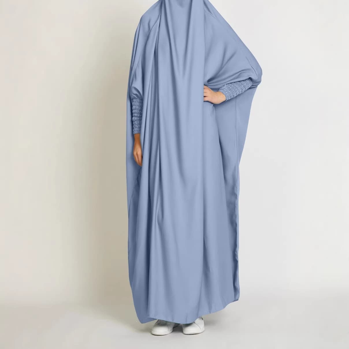 Cross-border European and American loose long dress for women, solid color in stock, casual plus size trendy dress, European and American stock