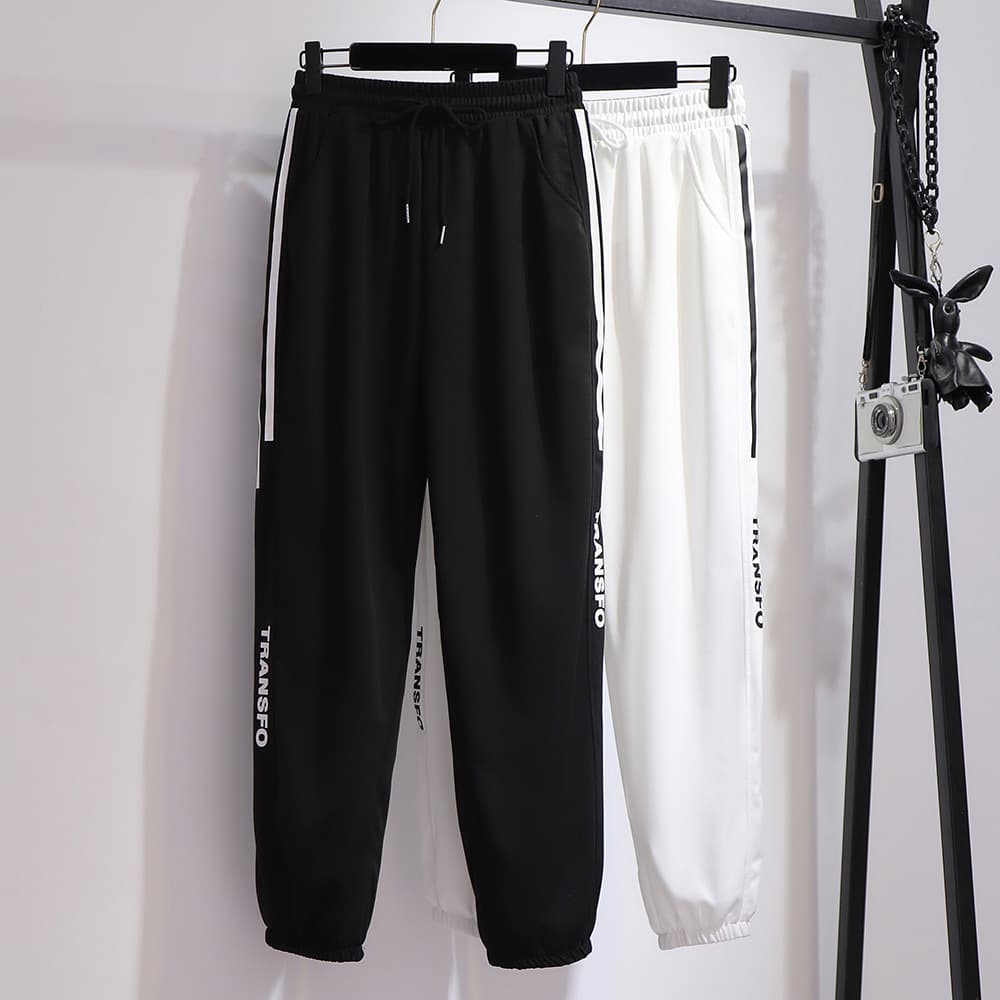 Plus Size Women's Fall 2024 Korean Style Loose Nine-Tenths Pants, Tummy Control, Slimming, Cuffed, Casual & Sporty