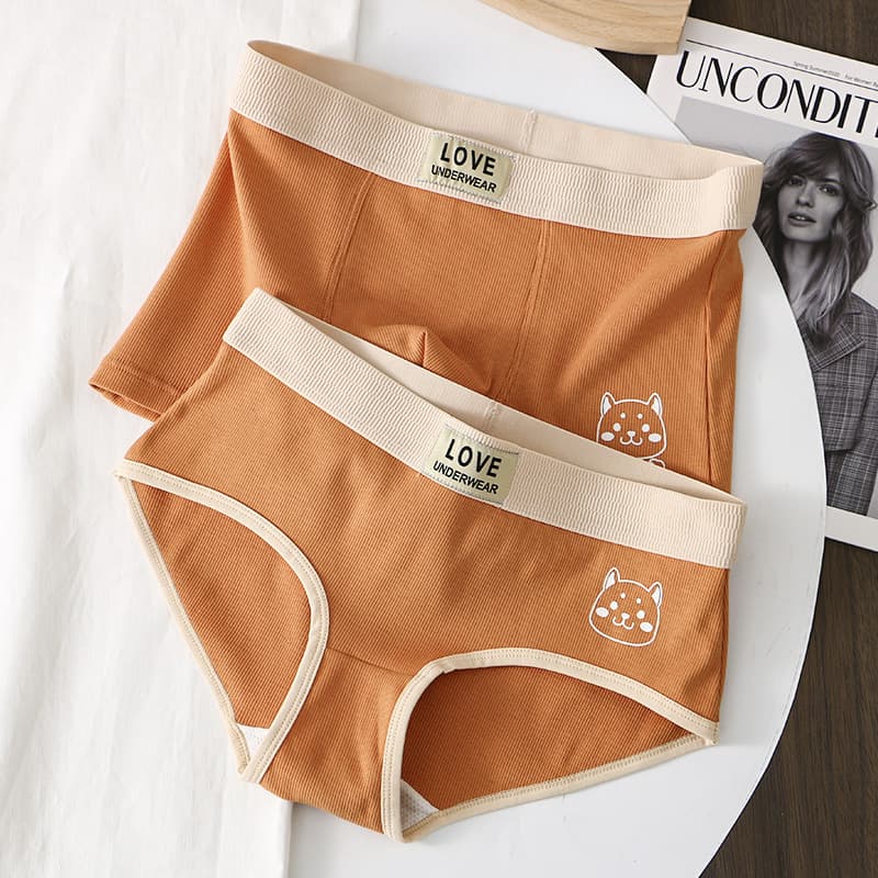 Couple Underwear Men's Underwear Women's Underwear Cotton Men's Boxer Briefs Women's Triangle Breathable Sports Shorts