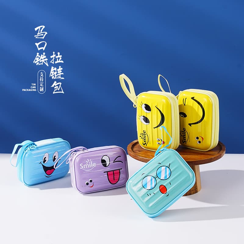 Cross-border spot tinplate box candy snacks cosmetics portable coin purse mini zipper key bag wholesale