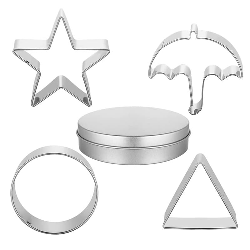 In Stock Dalgona Candy Cookie Mold Stainless Steel Sugar Cookie Mold Umbrella Shaped Baking Tool Cookie Cutter 6-Piece Set