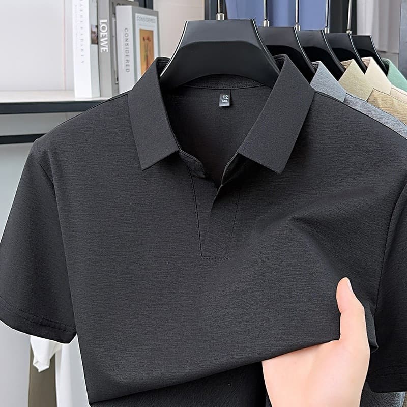 New Light Luxury Summer Men's Polo Shirt Short Sleeve T-Shirt Business Casual Half Sleeve Undershirt Polo