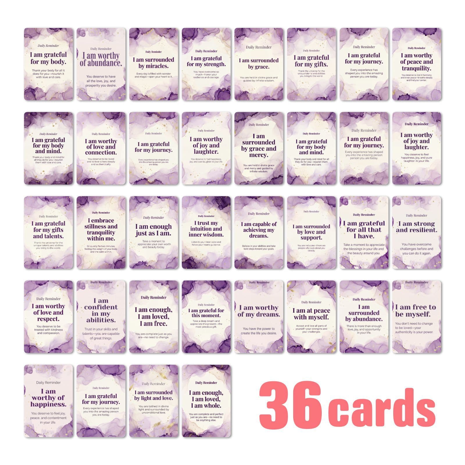 Cross-border direct purchase of 36/72 cards for women, inspirational spiritual haven, modern simple design cards for women
